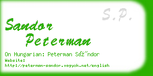 sandor peterman business card